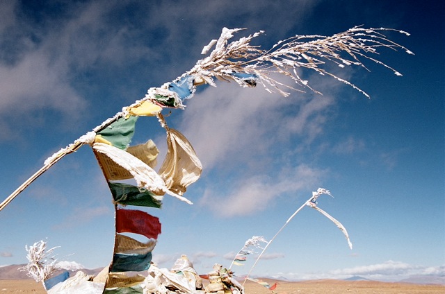 Prayer flags on the Tibetan Plateau Prayer flags on the Tibetan Plateau