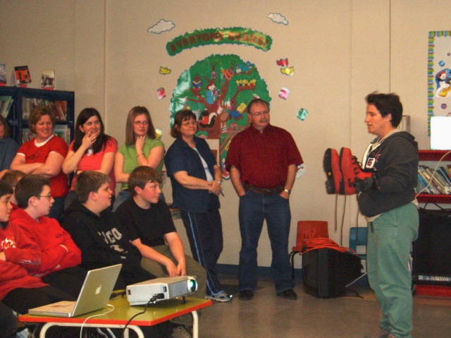 TA presenting at Stella Maris Academy in May 2006