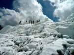 Climbers on edge of ice