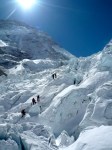 Climbing in the icefall