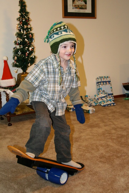 Xander on my bongo board