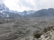 Looking across the Ngozumba glacier to Gokyo Ri