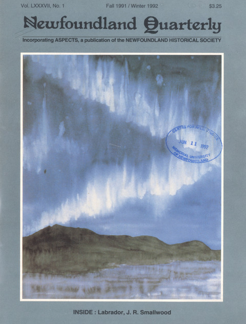 Cover of the Newfoundland Quarterly showing bright streaks in the sky (Northern Lights)